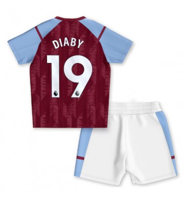 Aston Villa Moussa Diaby #19 Hemmakläder Barn 2023-24 Kortärmad (+ Korta byxor)